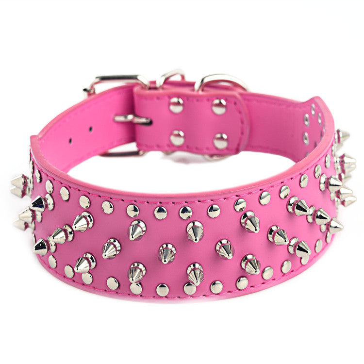 Rivet dog collar white colour option
