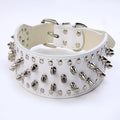 Studded rivet dog collar in PU leather with zinc alloy studs for large breeds