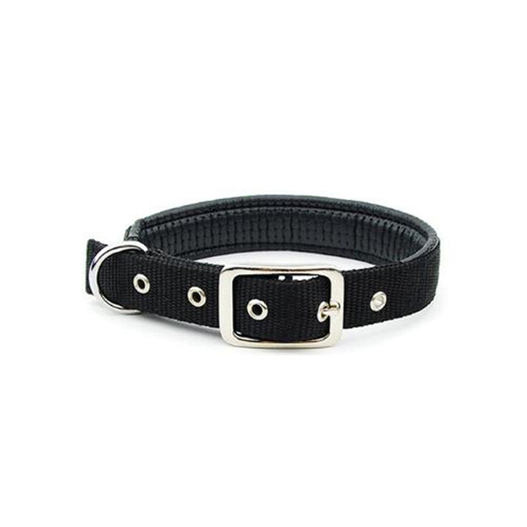 Double-stitched dog collar edge finish detail