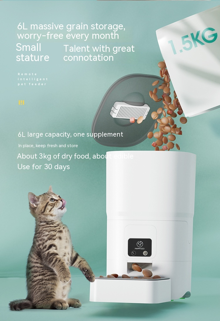 6L Smart Automatic Pet Feeder — WiFi App Control, Portion Scheduling & Optional HD Camera