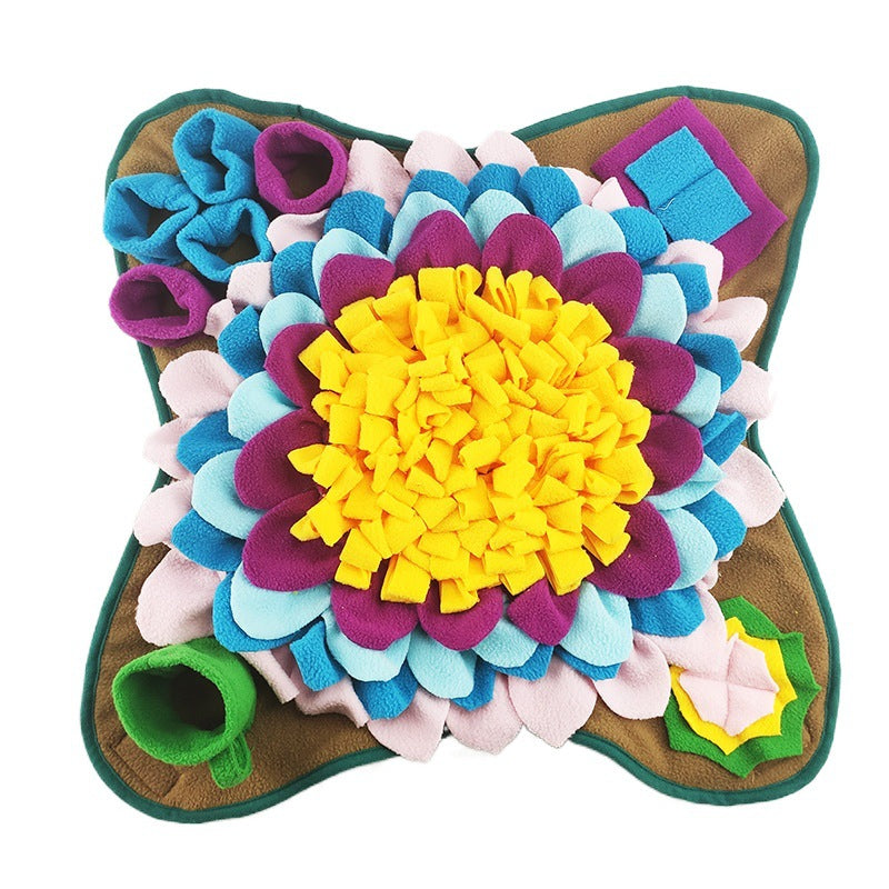 Pet snuffle mat sunflower design for dogs and cats