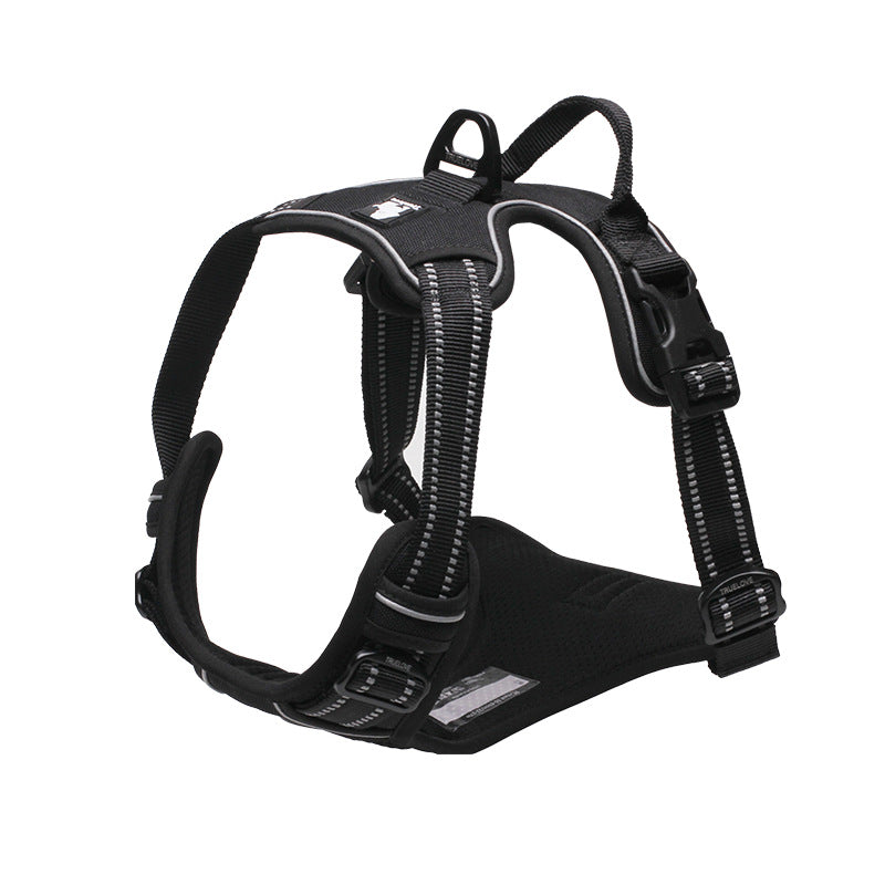 Dog harness colour options scarlet orange black green blue