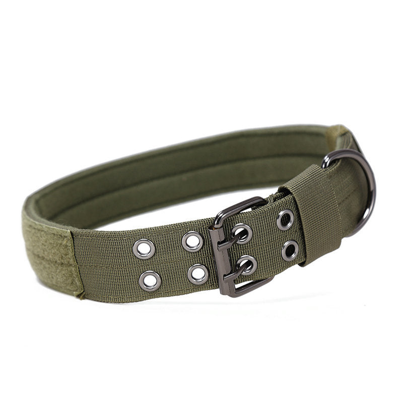 Heavy-duty 1.5 inch nylon dog collar for medium and large breeds in camouflage